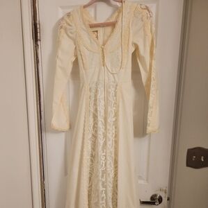 Gunne Sax vintage corset prairie boho dress